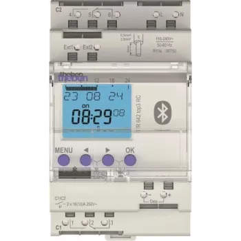 Horloge programmable numérique Theben TR642top3 BLE RC avec programme astro et annuel, 2 canaux, 3 TE