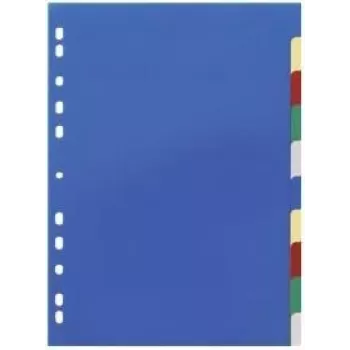 Intercalaires de documents DURABLE 674027 A4 1-10, polypropylène, 10 parties, perforation universelle, couleurs assorties