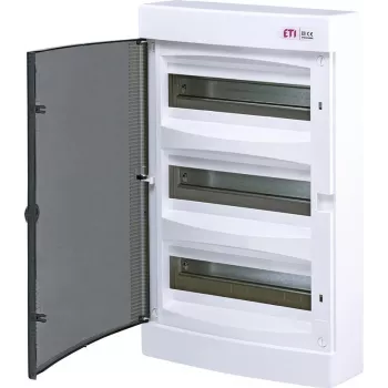 Coffret électrique en plastique ECT36PT-S NT 36M 3x 12M N+PE IP40 IK07 526x287x112 porte fumée blanche DIDO