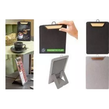 Porte-menu à pince SIGEL KB224 gris clair brun A4 PU MDF