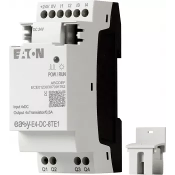 Eaton easyE4 DC 8TE1 module d'extension E/S numériques, 4DI/4DO, 24V DC, transistor PNP