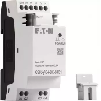 Eaton easyE4 DC 8TE1 module d'extension E/S numériques, 4DI/4DO, 24V DC, transistor PNP