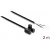 Barrière lumineuse à fourche Delock 5 mm type F avec 4 extrémités de câble ouvertes PNP L/D commutable 2 m