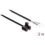 Barrière lumineuse à fourche Delock 5 mm type F avec 4 extrémités de câble ouvertes PNP L/D commutable 2 m