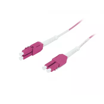 Câble patch fibre optique duplex uniboot push-pull OM4 LC vers LC SYNERGY21, 5m, aqua, LSZH, 2mm