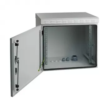 Armoire murale 19 inch EFB 9U profondeur 450 mm IP55 pré-assemblée RAL7035 gris