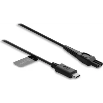 Câble de charge USB Type-C Delock 15 V pour rasoirs électriques Philips OneBlade Pro 360 HQ7 HQ8 HQ9, 1 m noir