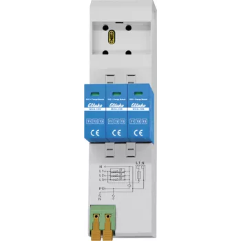 Parafoudre modulaire Eltako MUA-100 type 1+2+3, 4 pôles, courant d'impulsion 12,5 kA, rail DIN