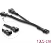 Câble Y pour ventilateur Delock 1 x 4 broches PWM femelle vers 2 x 4 broches PWM mâle avec gaine tressée 13,5 cm noir