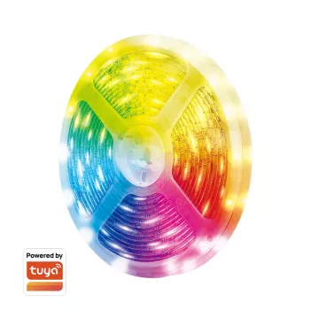 Ruban lumineux LED connecté Wi-Fi RGB+5700K LogiLink, 5 m, compatible Tuya