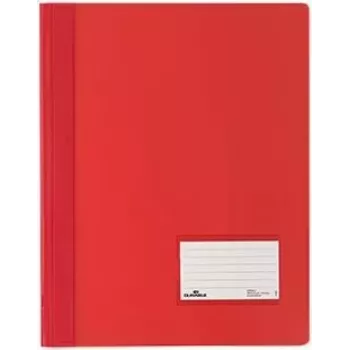 DURABLE DURALUX Classeur à attaches extra-large A4, PVC rouge translucide (lot de 25)