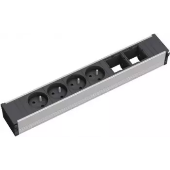 Bachmann CONI 4xUTE 2xABD bloc de distribution électrique, 4 prises universelles, 2 ports de charge USB, noir