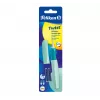 Stylo plume Pelikan Twist P457, menthe, plume moyenne, acier inoxydable, remplissage par cartouche, ambidextre, Allemagne