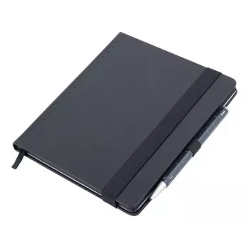 TROIKA BLACK SLIMPAD Bloc-notes A5 avec stylo bleu foncé