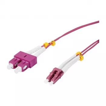 SYNERGY21 Câble patch fibre optique duplex OM4 LC-SC 1,5m 50/125µm LSZH aqua