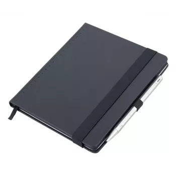 TROIKA BLACK SLIMPAD A5 Bloc-notes avec stylo argenté