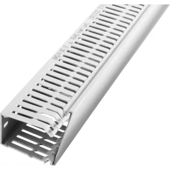 Licatec Goulotte de câbles sans halogène 40 x 80 mm, grise, 2 m, PC/ABS, UL94 V0, avec couvercle
