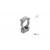 Delock Support de goulotte de câbles avec clip de verrouillage, vissable pour gaine de protection de câbles 20 mm, 100 pièces, gris
