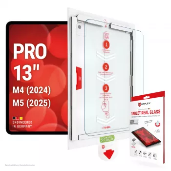 E.V.I. DISPLEX Protecteur d'écran en verre trempé pour Apple iPad Pro 13 (2024/2025) - verre trempé 9H, ultra-clair, bords arrondis 2.5D, revêtement oléophobe, installation sans bulles