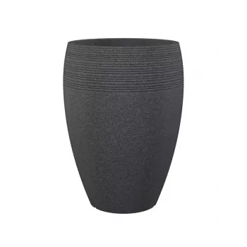 Pot de fleurs Emsa Landhaus 283/65 noir granit D47 – pot rond 47 cm, 38 L, résistant aux UV et au gel, intérieur/extérieur