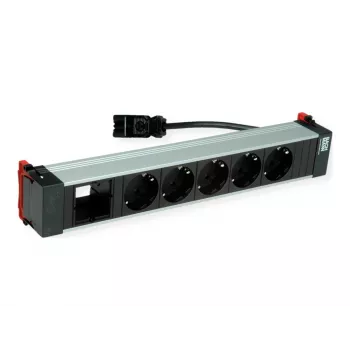 Bachmann POWER FRAME 5x prise Schuko 1x emplacement module 0,2m GST18i3 noir