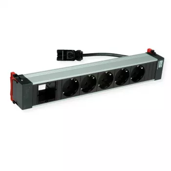 Bachmann POWER FRAME 5x prise Schuko 1x emplacement module 0,2m GST18i3 noir