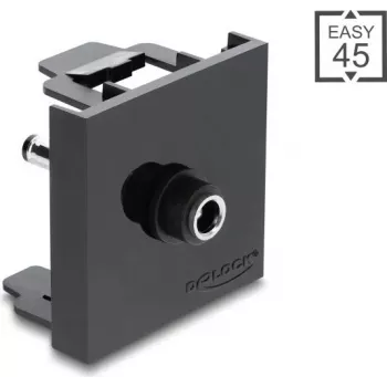 Delock Easy 45 Module adaptateur DC 5,5 x 2,1 mm femelle vers DC 5,5 x 2,5 mm mâle noir