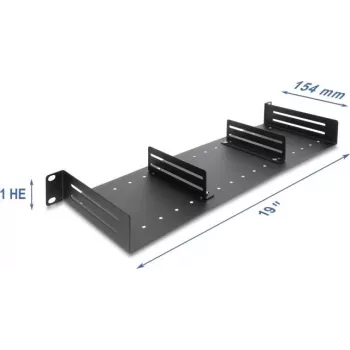 Étagère rack Delock 19 pouces 1U avec 2 séparateurs réglables, profondeur 154 mm, charge admissible 6 kg, noir