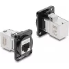 Delock module D-Type RJ45 femelle vers femelle coudé 90° Cat.6A noir / argent