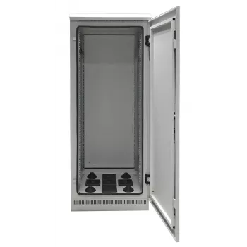 EFB Elektronik Armoire réseau 19 inch 24U 600x600 IP55 avec socle préassemblé, gris clair RAL 7035