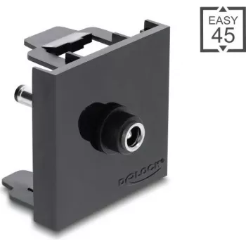 Delock Easy 45 module jack DC 5,5 x 2,5 mm femelle vers fiche DC 5,5 x 2,1 mm noir