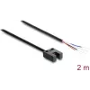 Delock capteur photoélectrique à fourche 5 mm type U avec 4 extrémités de câble ouvertes PNP clair/foncé commutable 2 m