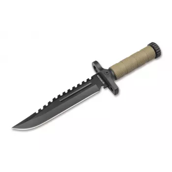 Boker Magnum M-Spec couteau de survie 02SC005 lame fixe acier 440A manche G-10 étui Kydex avec pierre à feu et affûteur