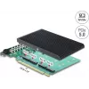 Delock carte PCI Express 5.0 x16 vers 4 x NVMe M.2 Key M internes avec dissipateur - bifurcation