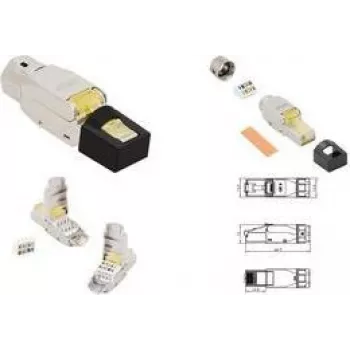 Connecteur RJ45 Cat.8.1 à montage sur site LogiLink MP0085, blindé, extra court