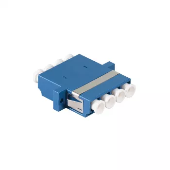 Adaptateur fibre optique LogiLink LC Quad, lot de 12, bleu, montage à bride, monomode