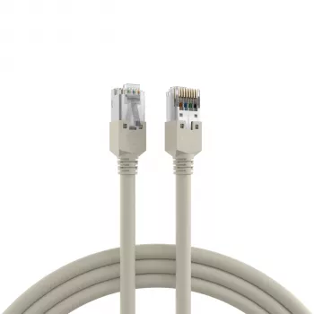 Câble patch RJ45 EFB Elektronik K8452.50 Cat.5e F/UTP LSZH, Draka UC300 TM11, 4x2 x AWG26/7, contacts dorés, 50 m, gris
