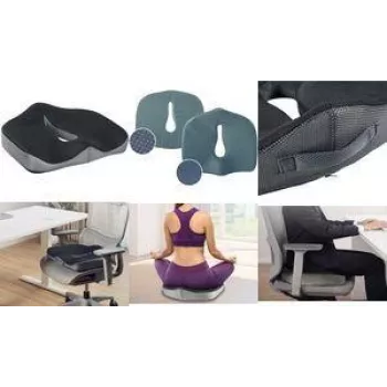 Coussin d'assise orthopédique LogiLink en mousse à mémoire de forme pour le coccyx, noir
