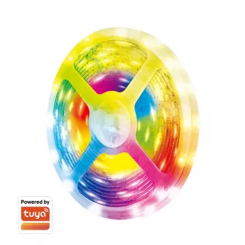 LogiLink Bande lumineuse LED connectée Wi-Fi RGB multicolore, 5 m, compatible Tuya