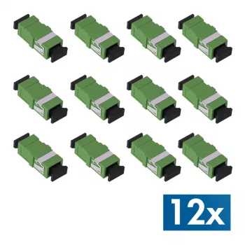 LogiLink FA01SC8 Adaptateur fibre optique SC simplex APC, sans bride, vert, lot de 12