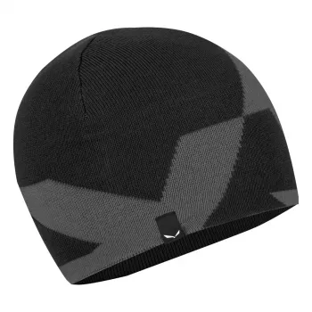 Bonnet en laine Pure Reversible Wool Salewa, Black Out, unisexe