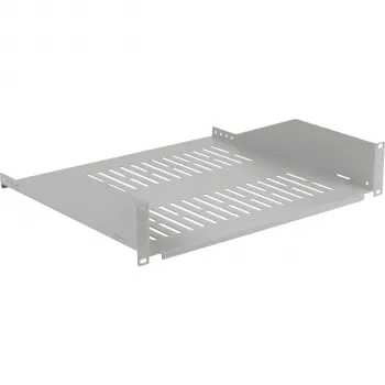 Étagère fixe EFB ELEKTRONIK 19 pouces 2U, profondeur 400 mm, charge 22 kg, gris clair RAL 7035