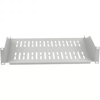 Étagère fixe EFB ELEKTRONIK 19 pouces 2U, profondeur 400 mm, charge 22 kg, gris clair RAL 7035