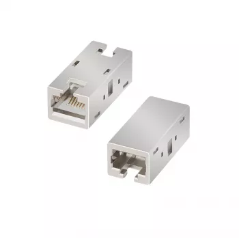 Coupleur en ligne RJ45 blindé LogiLink NP0067 Cat.6A, boîtier métallique, qualité industrielle