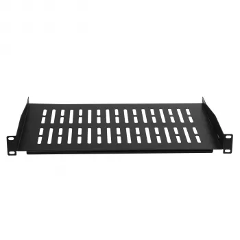 EFB Elektronik 19 inch 1U Fixed Rack Shelf, 350 mm Deep, 10 kg Load, Black RAL 9005