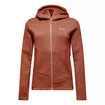 Veste à capuche Puez Rocca PL Salewa femme, rouge étrusque, taille S