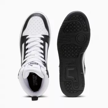 Baskets Puma Rebound V6 Mid enfant blanc noir 393831 01 taille 38
