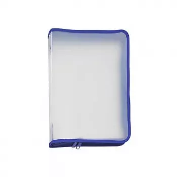 FolderSys pochette porte-documents A4 à fermeture éclair en PVC transparent avec soudures renforcées, résistante aux éclaboussures, ouverture par le haut, réutilisable