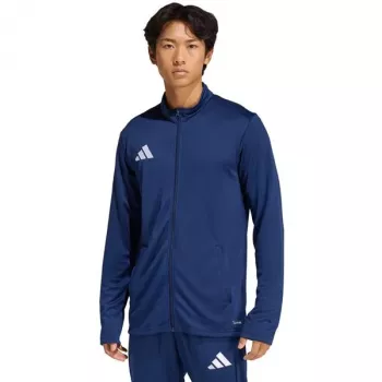 Veste de survêtement adidas Entrada 26 pour homme bleu marine polyester recyclé zip intégral L