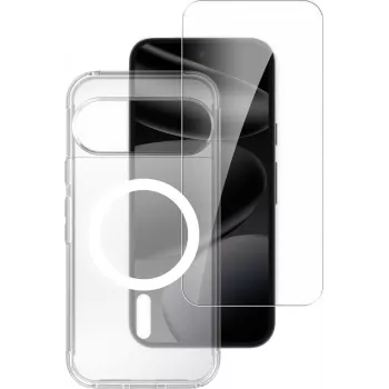 Ensemble de protection premium 360° 4smarts pour Google Pixel 11 / 11 Pro – protection d'écran en verre trempé et coque TPU transparente